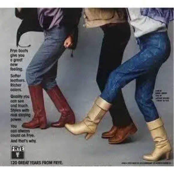 Vintage 1970s Frye Leather Boots Pleated Crissie Style size 9 Beige Tan Neutral - Picture 10 of 10